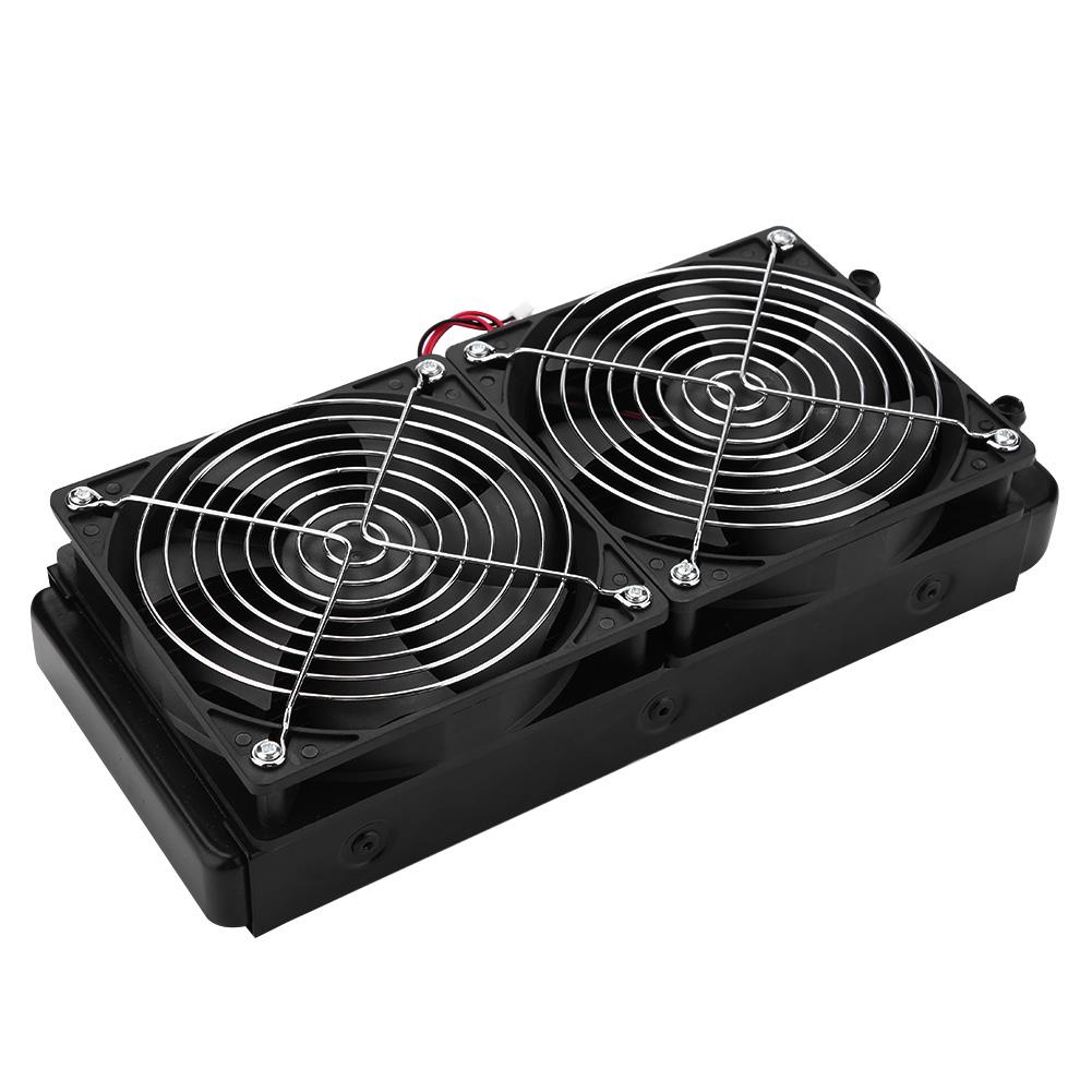 240MM Computer CPU Water Cooling Cooler Heat Row Radiator with Dual Fan 18 Tubes