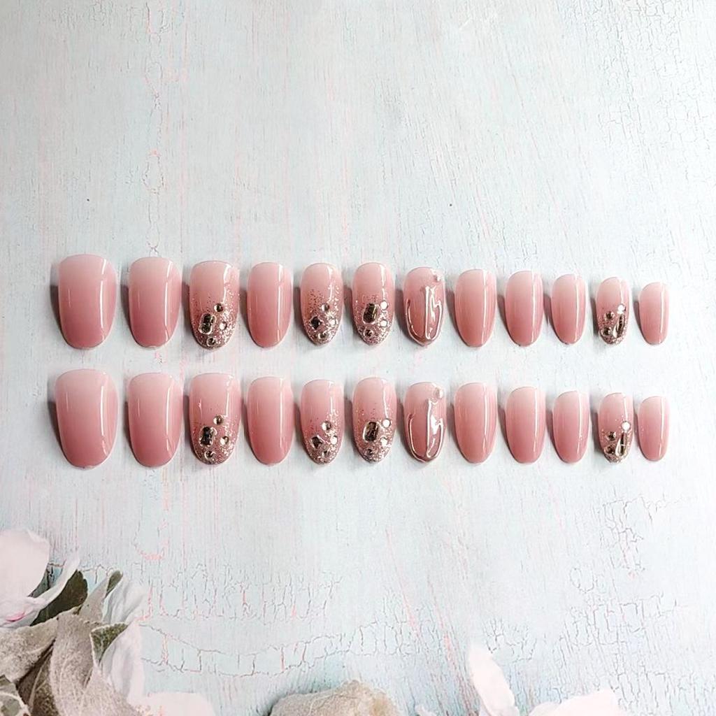 402-Glittering Stars Wearable Rhinestone Nail Art Stickers - Handmade Light Therapy False Nail Patches