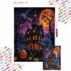 Halloween 5D Haunted House Pumpkin Full Diamond Art Painting Kit Diamond Painting Home Decor Crafts Wall Art Mosaic Pictures Set 130