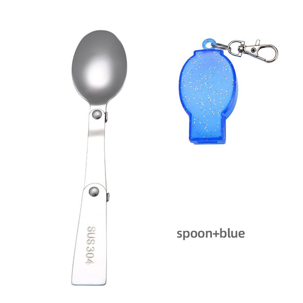 304 Stainless Steel Solding spoon Creative Tableware Outdoor Portable Three-Fold Spoon Fork Travel Folding Spoon Storage Box