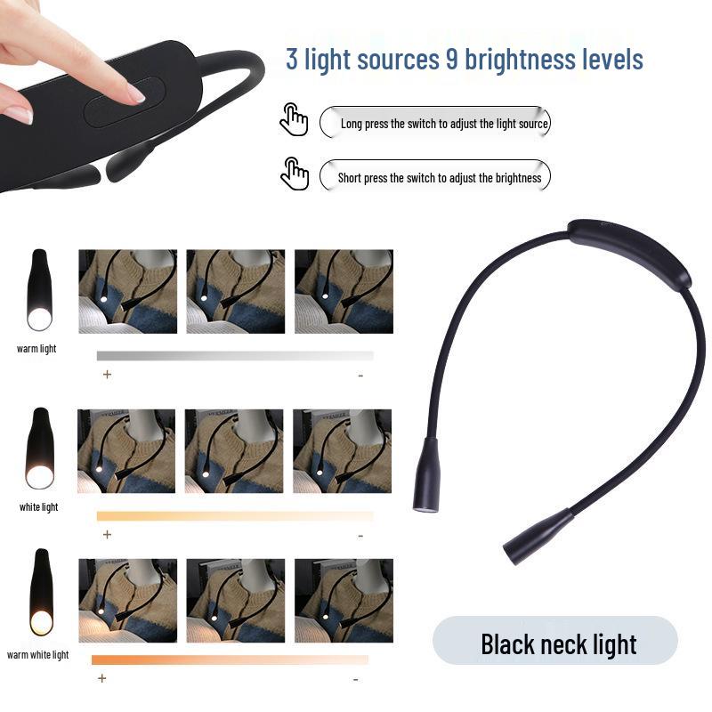 Rechargeable Foldable LED Neck Light & Reading Lamp with Eye Protection