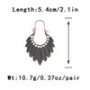 TopHanqi Bohemian Ethnic Bronze Green Leaf Tassel Drop Hanging Earrings Women Statement Gypsy Zircon Earring Femmes Pendientes