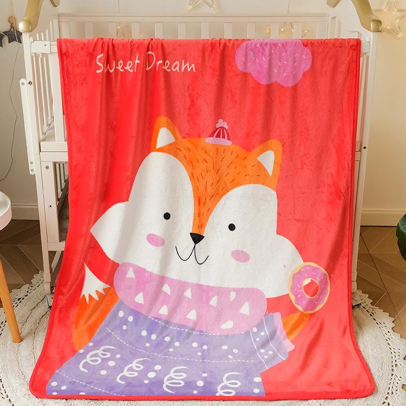 100*140cm Cobertor Infantil de Camada Única para Todas as Estações Universal Desenho Animado Cobertor de Sesta para Ar Condicionado Cobertor de Flanela