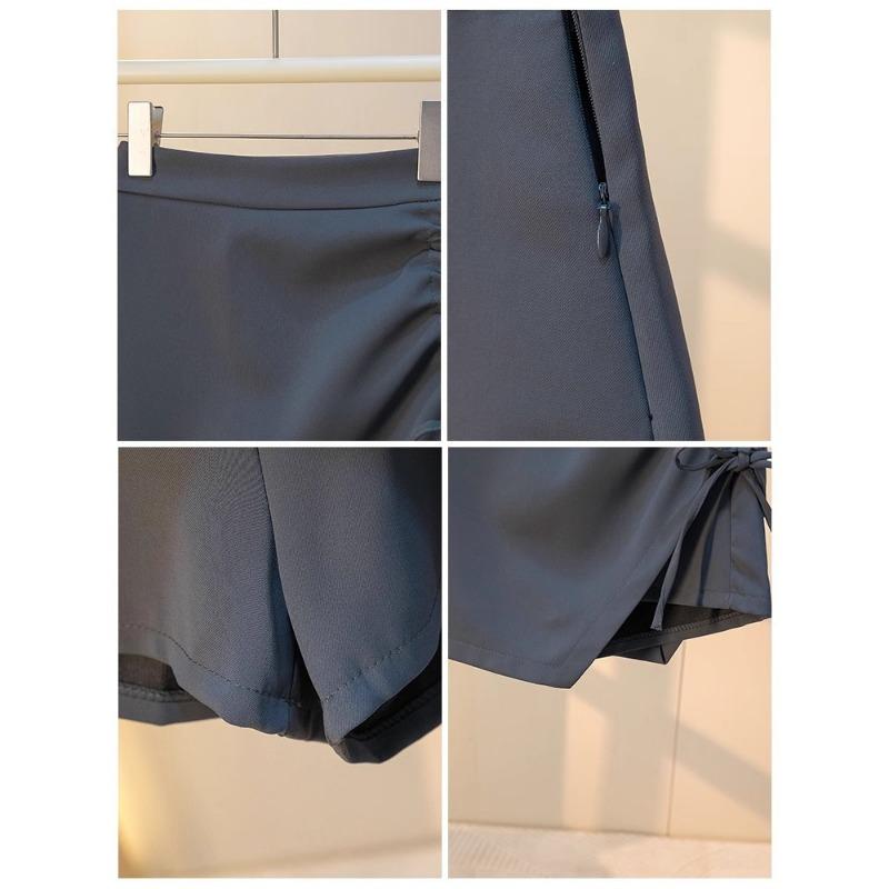 Unregelmäßiger kurzer Rock Rock Frühling und Herbst Damenmode Culottes Kordelzug A-Linie Hüftrock