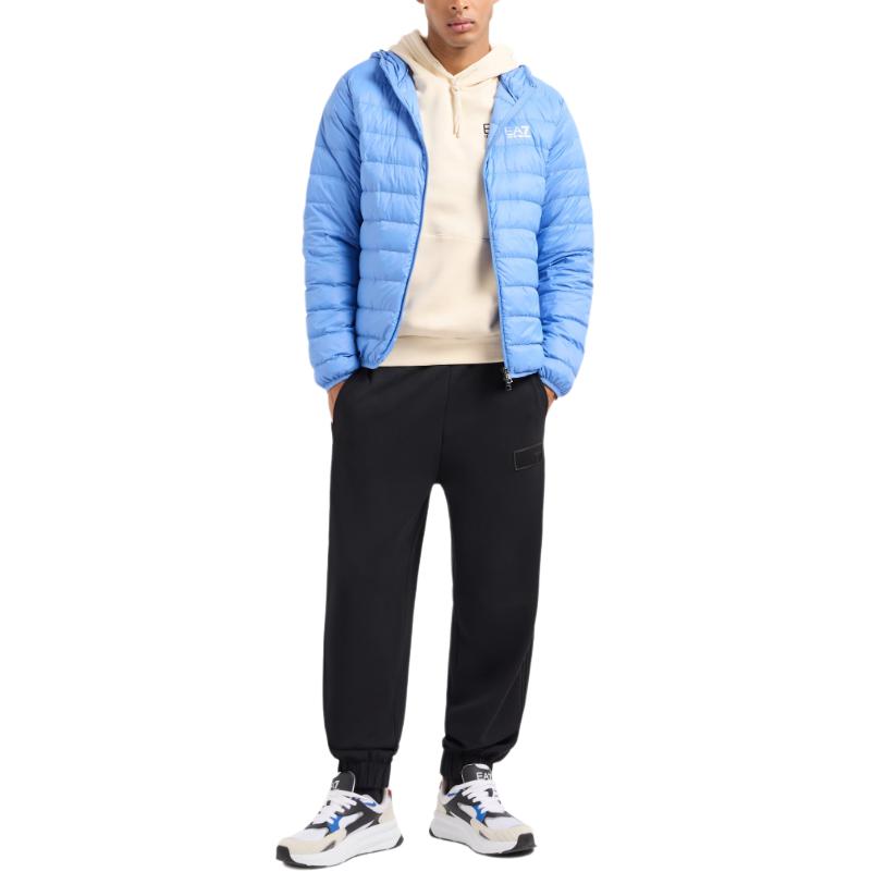 Emporio Armani Hooded Zip-Up Long Sleeve Down Jacket With Logo Men outerwear Blue 8NPB24-PNGPZ-1526
