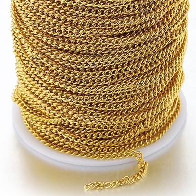 1 Meter Gold Edelstahl Panzerketten für Schmuckherstellung DIY Armband Halsketten Fußkettchen Zubehör Komponenten Kein Verblassen