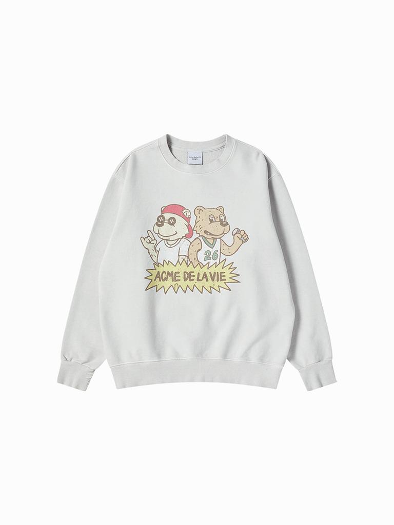 ACME DE LA VIE Rock And Roll Ac Bear Pigment Sweatshirt (2 Color)