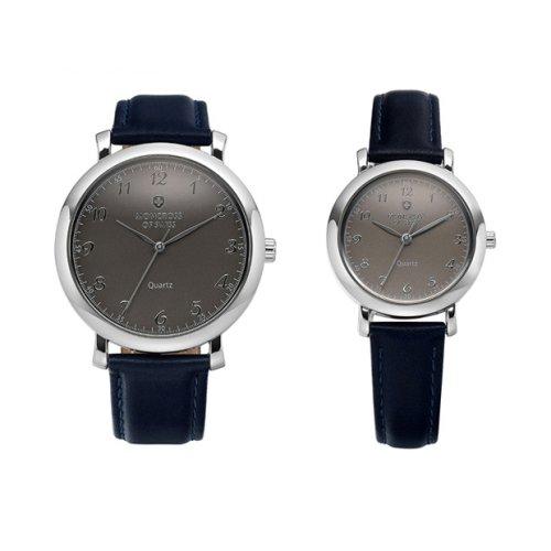 

[Moncross] Moncross Unisex Leather Couple Wristwatch MS1811MF-BL MS1811F-BL