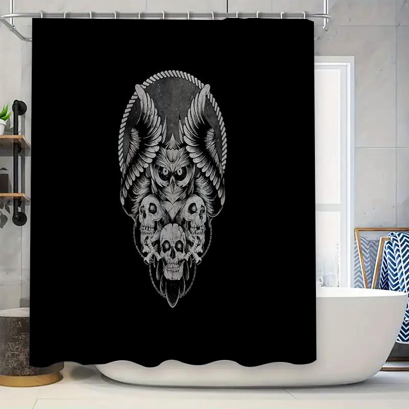 

Gothic Raven Shower Curtain Halloween Dark Forest Birds Washable Bathroom Decor Vintage Spooky Home Accent Wall Tapestry W60H190(CM)-1 Pcs