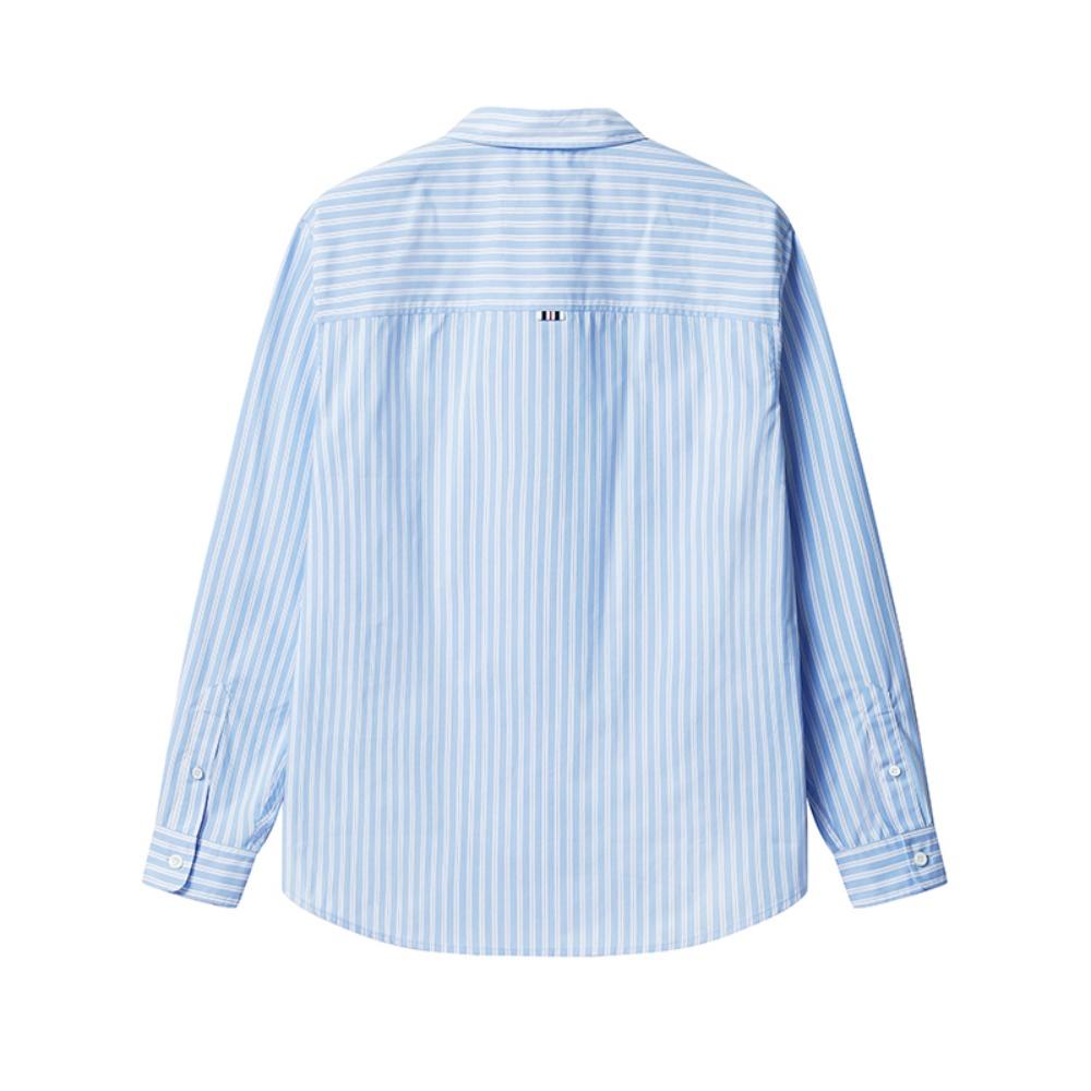 Fila Heritage Fashion Classic Simple Striped Retro Casual Versatile Comfortable Woven Long Sleeve Shirt Men Shirts F11M628403FZA