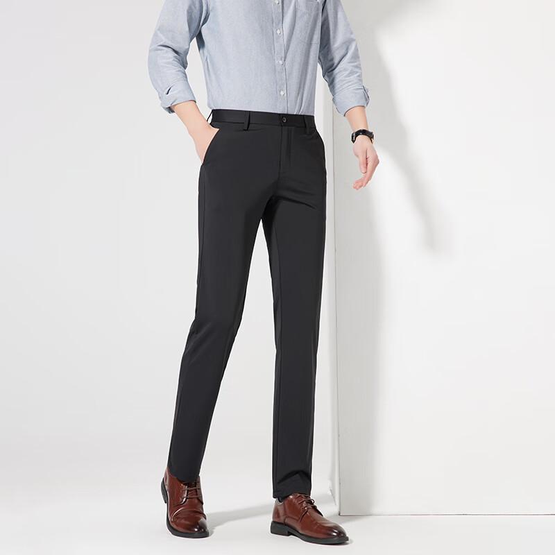 Fengxun Men's Business Casual Straight-Leg Pants