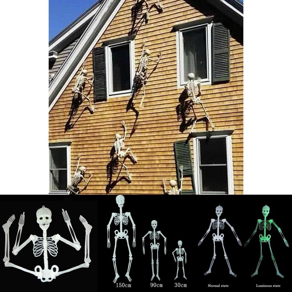 Strašidelná Halloween rekvizita Svítící závěsná lidská kostra Venkovní párty dekorace