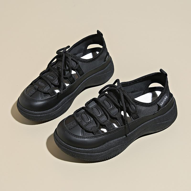 Women's Summer Casual Platform Sneakers Lace-Up Anti-Slip Lightweight Walking Shoes Hollow Out Breathable Shoes Tennis Athletic Sneakers for Women