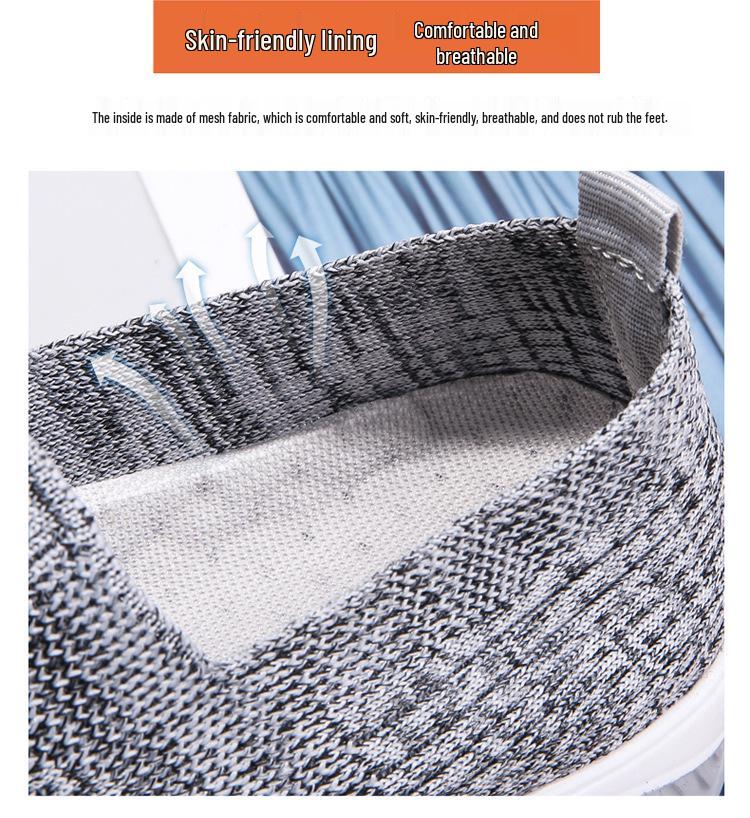 2023 Women's Breathable Flyknit Rocking Shoes with Non-slip Soft Sole and Air Cushion for Comfort