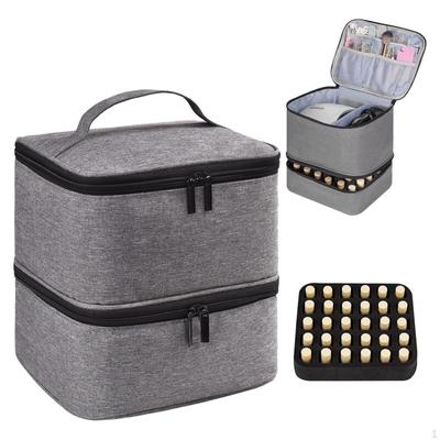 Pouzdro na laky na nehty, taška pojme 30 lahviček, dvouvrstvý úložný prostor a sušička