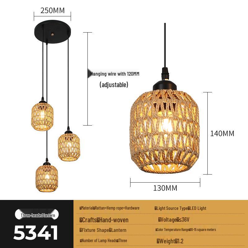 Japanese Bamboo Lantern: Retro Woven Pendant Light for Tea Room or Restaurant