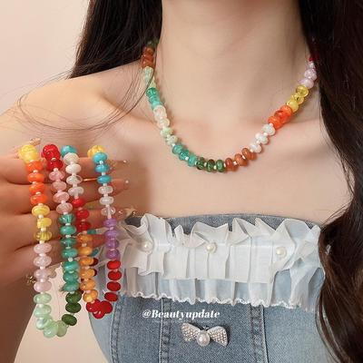 High-End Acrylic Beaded Necklace: Fresh, Sweet, Dopamine Clavicle Chain - Versatile Women's Accessory