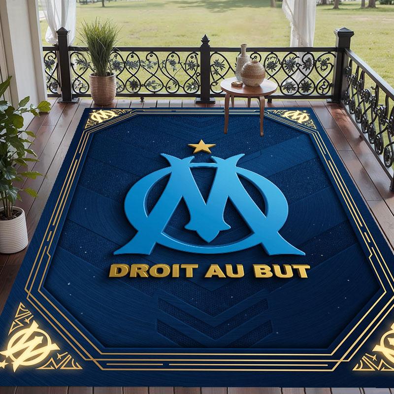 Soft Floor Carpet Olympique Lyonnais FC Pattern Area Rug Decorative Mat For Home Room Decoration