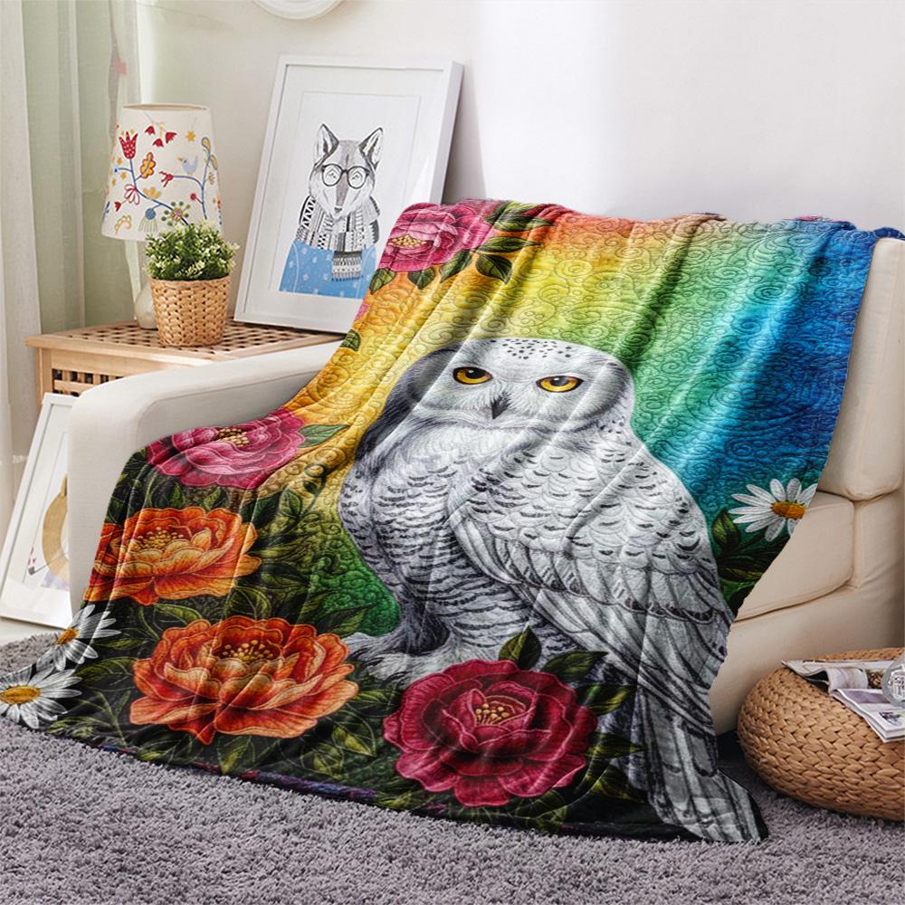 1PC Quilting Print FlAannel Blanket, High Quality Comfortable for All Seasons, Home Decor, Warmth and Comfort