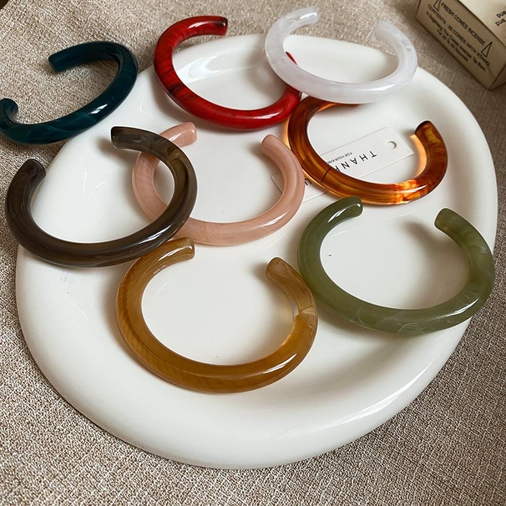 Kreisförmiger Geometrischer Harzarmreif Böhmisch Retro Handring Temperament Öffnungsarmband Dekoration