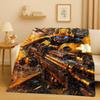 HD Cartoon T-Transformers Optimus Prime Bumblebee Flannel Blanket,Soft Warm Plush Throw for Home Bedroom Bed Sofa Cover Office