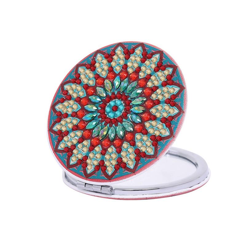 Promotion! 4Pcs Diamond Paint Mirror Compact DIY Mandala Mirror Folding Purse Mirror For Adults Kids Beginners