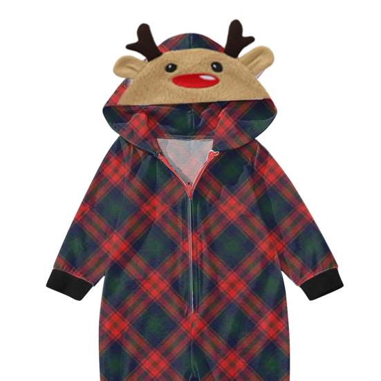 Christmas Family Matching Pajamas Set Elk Snowflake Print Long Sleeve Loungewear Full-Body Jumpsuit for Christmas Holidays And Family Gatherings