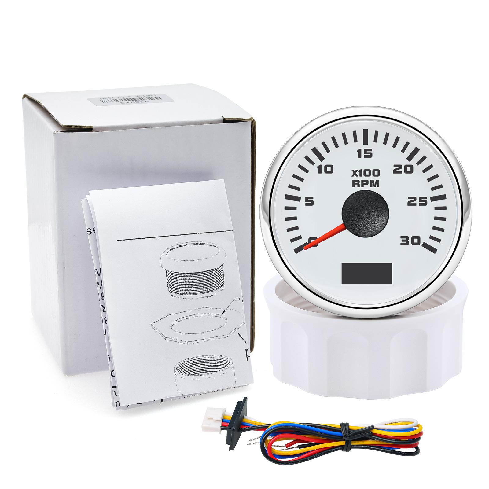 2  52мм Тахометр RPM Тахометр Красная Подсветка 12В 24В Тахометр со Счетчиком Моточасов для Морской Лодки Автомобиля Тахометр 30/40/60/70/80