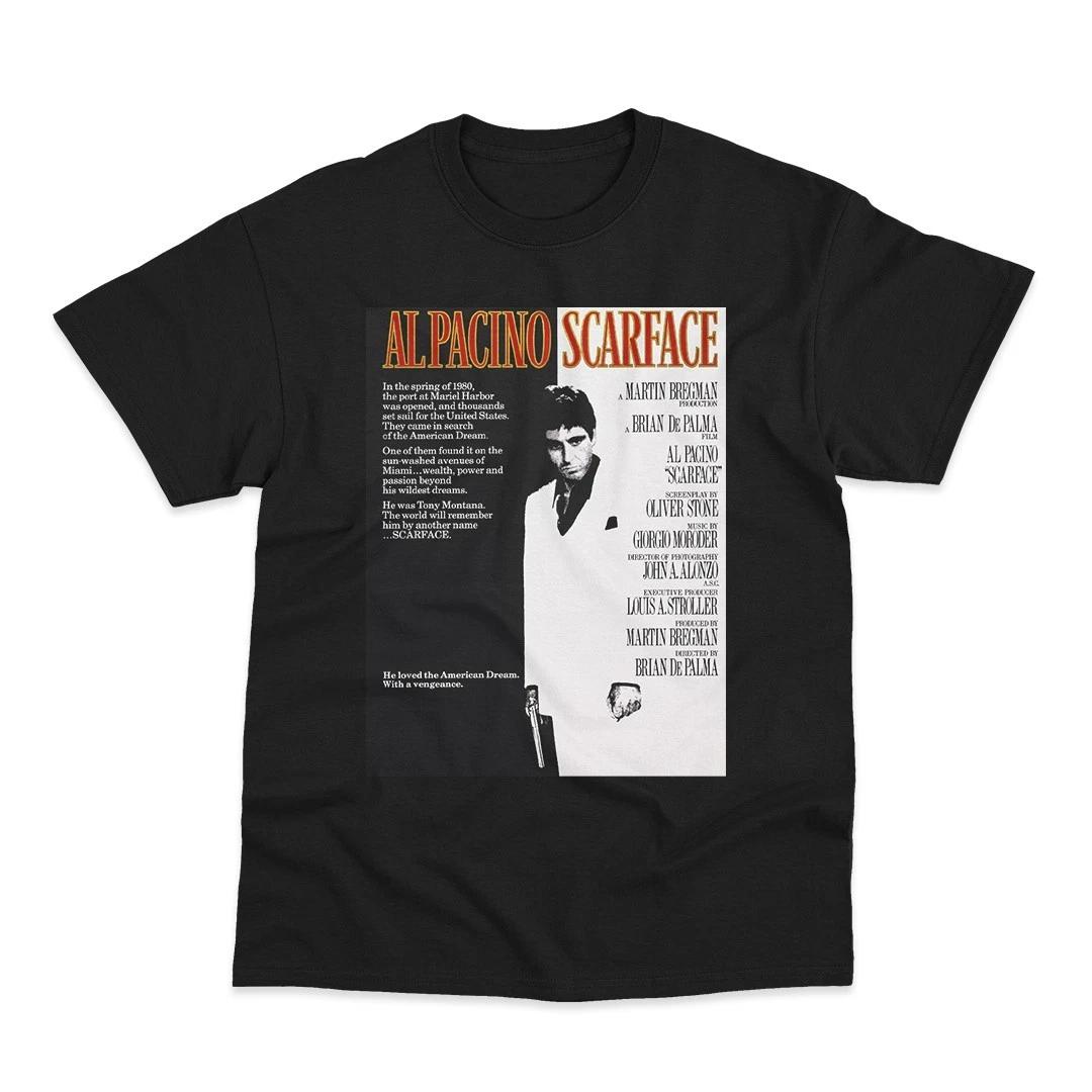 Retro Movie Poster Inspired by Scarface DTG Printed Black or White T-Shirt 2XL