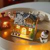 Weihnachtsdekoration Hausfiguren Weihnachten Leuchtet im Dunkeln Hauszubehör Neujahr 2025 Heimparty-Deko Navidad Ornament