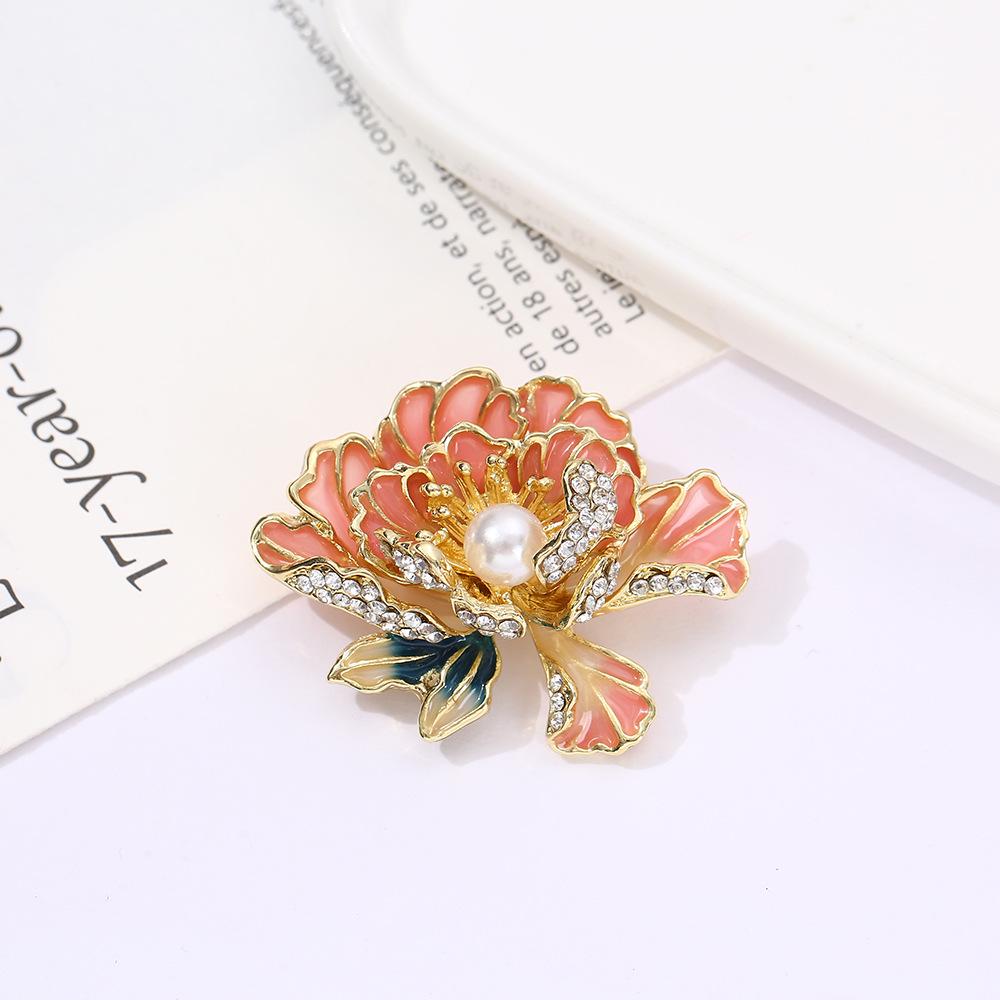 Broche Pivoine Chinoise Élégante: Corsage de Perles Haut de Gamme pour Manteaux, Cheongsams et Hanfu
