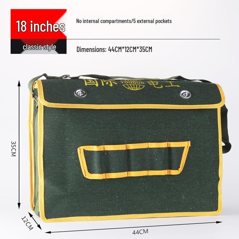 Durable Canvas Electrician Tool Bag - Multifunctional, Thickened Hardware Storage
