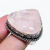 Natural Rose Quartz Gemstone 925 Sterling Silver Jewelry Ring Size 8 AR-18006