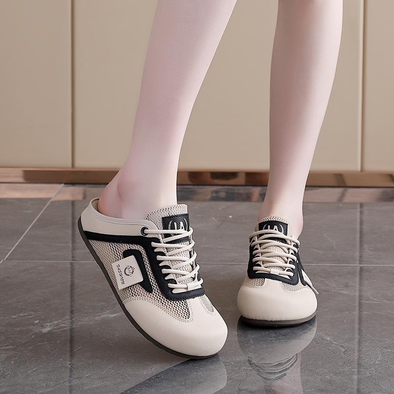 Flat-bottomed outer slippers women's 2025 summer new mesh breathable sports and leisure shoes non-slip women's shoes sandals 8588