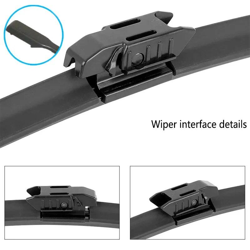 Spazzole tergicristallo per parabrezza auto universali morbide a doppio strato in gomma senza telaio senza staffa accessori per parabrezza finestrino anteriore