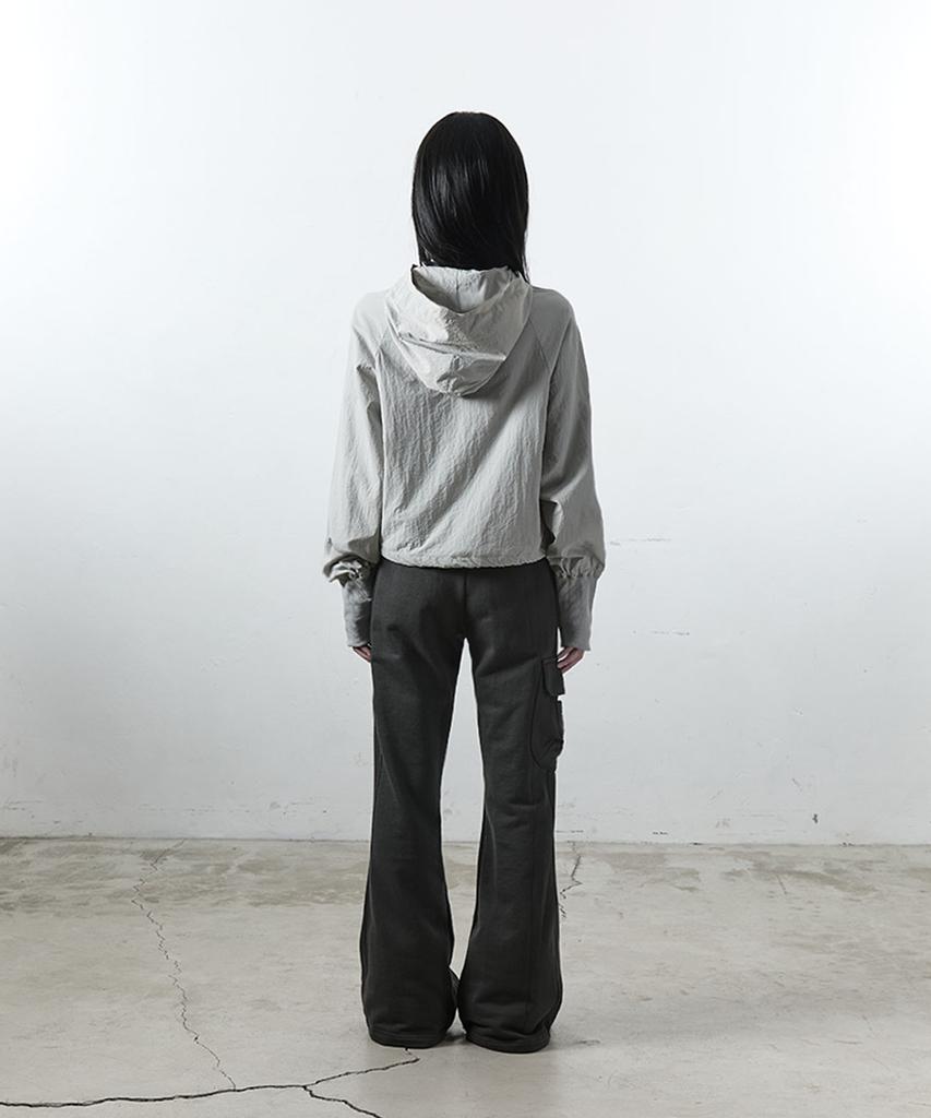 41PRAY Cropped Panel Zip Windbreaker / Sky Blue