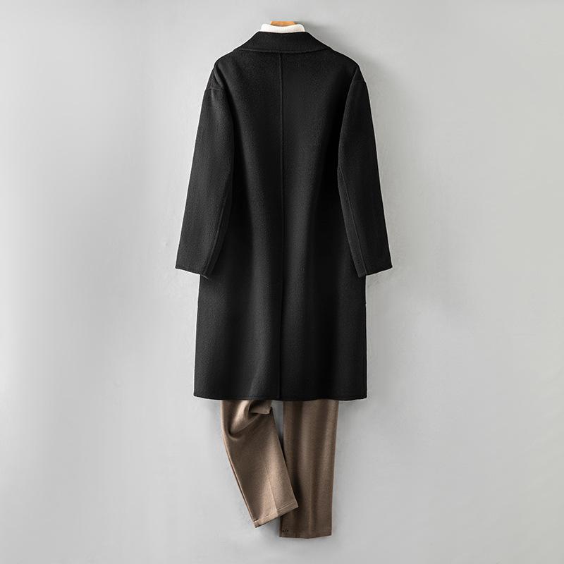Double-sided Handmade 100% Wool Coat Men's Thickened Woolen Coat Long High-end Woolen Coat