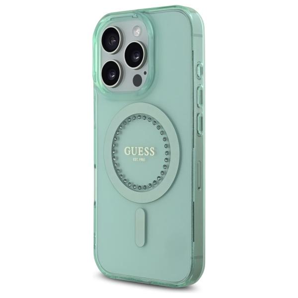 Guess Guhmp16Lpftdten Iphone 16 Pro 6.3 Zielony/Green Hardcase Iml Rhinestones Magsafe