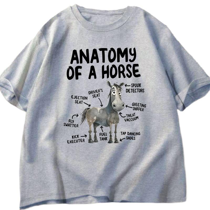 Anatomy of A Horse Shirt Funny Horse Lover Shirt Men Women Graphic Streetwear Short Sleeve T-shirt Harajuku Mens Clothing Summer