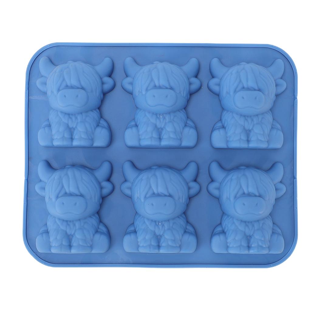 Ice Cube Mold 3D Highland Cow Soft Silicone Ice Cube Tray Fun Animal Mold for Dessert Craft Candle Soap