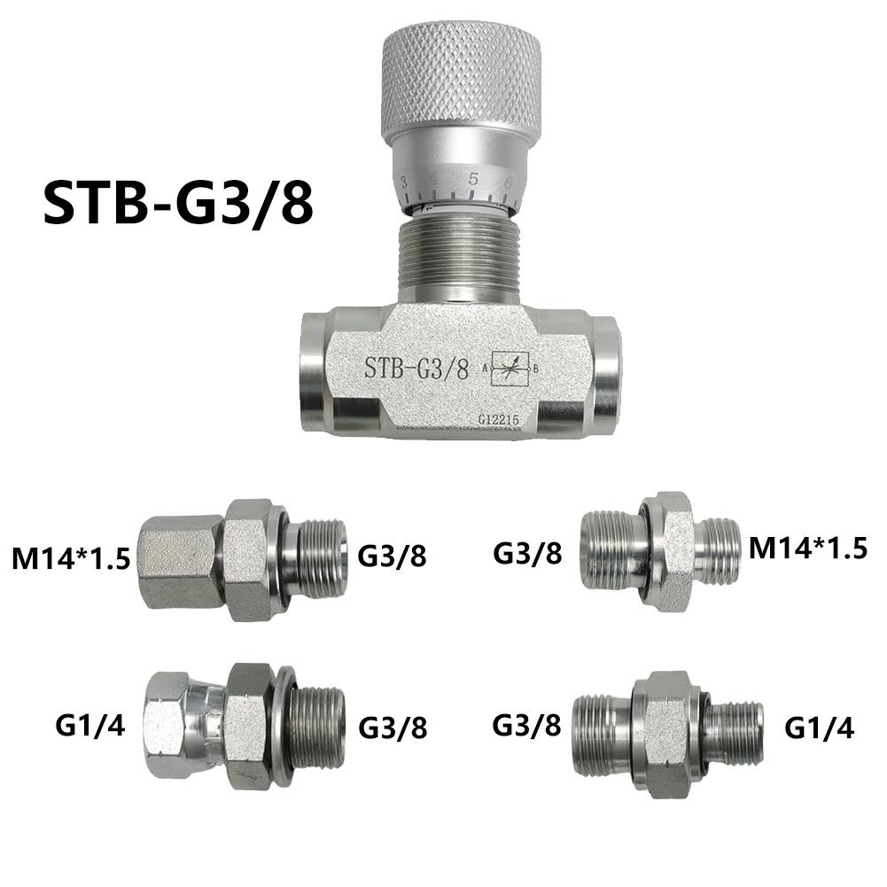 

1pc Hydraulic Flow Control Valve 3/8 L08 STB-G3/8 Bidirectional Throttle Valve With Connector For Mini Excavator China Mainland
