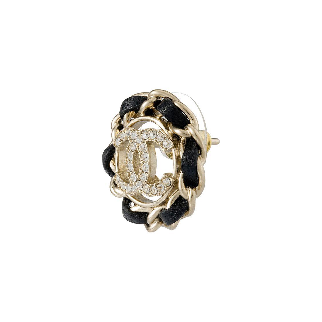 

Chanel Classic Double C Metal Lambskin Stud Earrings Women Earrings Black AB8297-B08169-NI211 Box+Padding Board,F,Gold, Black