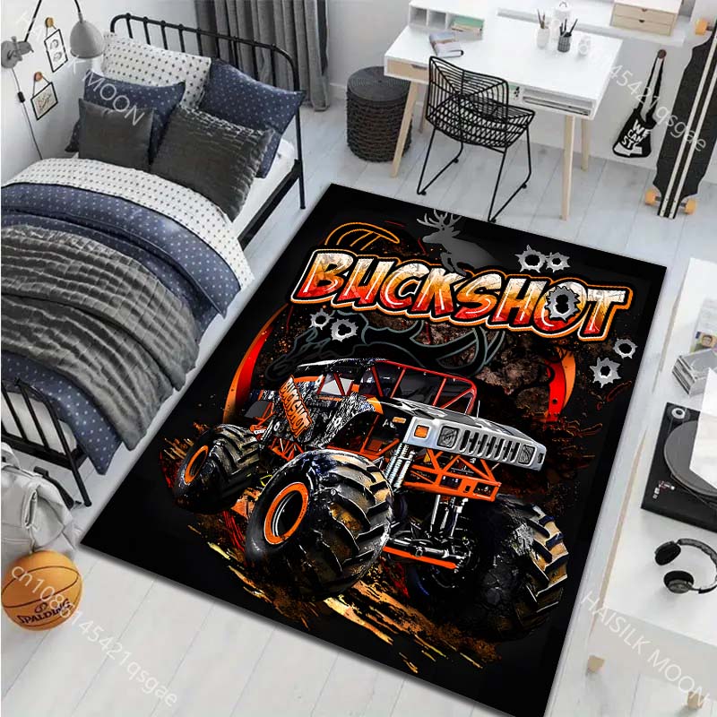 Multiple Style Big-footed Monster Truck Print Carpet for Living Room Bedroom Bedside Bathroom Floor Mat Home Area Rug Room Decor
