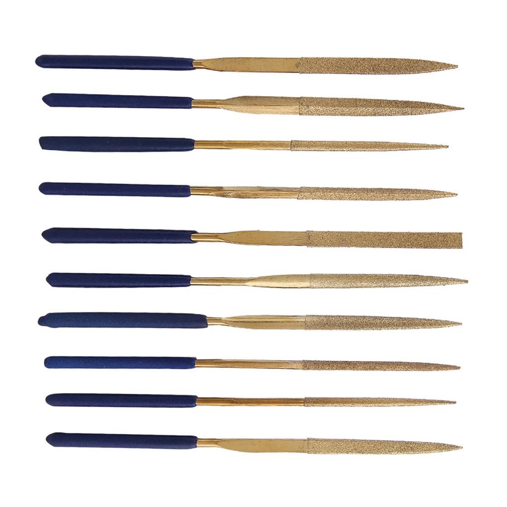 10pcs Titanium Alloy Coated Grinding Diamond Needle Files Set Repair Tools