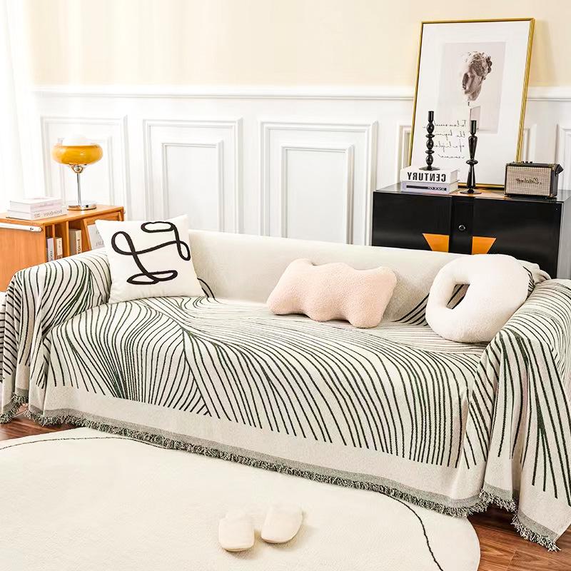 Sofa cover, universal in all seasons, anti-cat scratch ins wind and snow Neil sofa towel, double-sided non-slip sofa cushion available