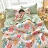 Machine Washable Summer Quilt Single Double Kids Adult Air Condition Thin Blanket Washed Cotton Patchwork Comforter