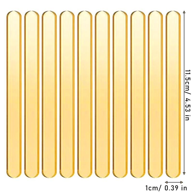 100/10pcs Acrylic DIY Popsicle Sticks Transparent Gold Popstick for Ice Cream Cakesicle Candy Creamsicle Mould Party Decor Gifts