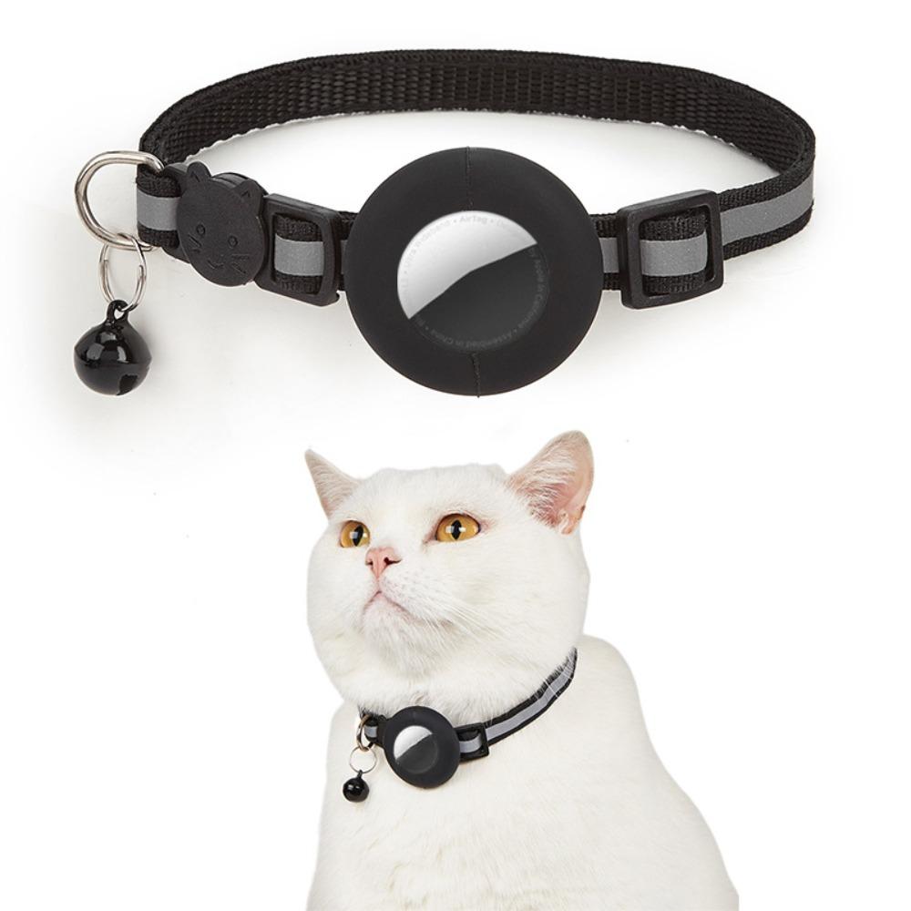 Detachable Bell Cat Collar with Reflective Strip Pet Tracker Accessories Pet Collar for AirTag