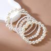 2026 Trendy Vintage Imitation Pearl Multi Layered Necklaces for Women Handmade Beaded Bracelets Set Wedding Party Jewelry