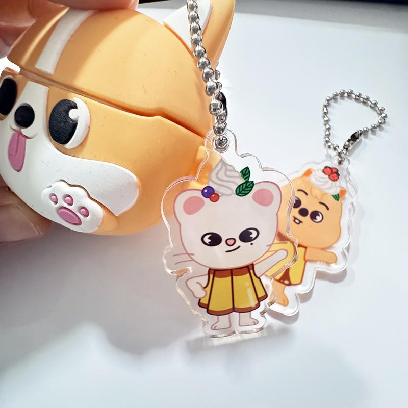 Stray Kids SKZOO Pudding Series Acrylic Keychain Cute Cartoon Animal Character Ball Chain Bag Pendant Fan Merchandise Gift for STAY
